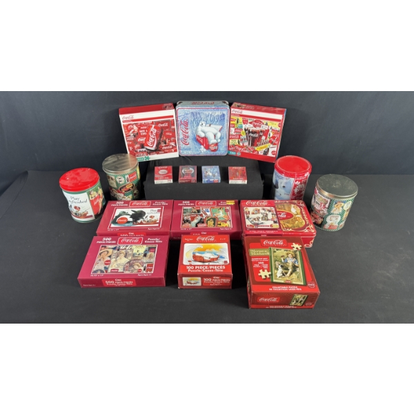 VARIOUS COCA-COLA PUZZLES & PLAYING CARDS