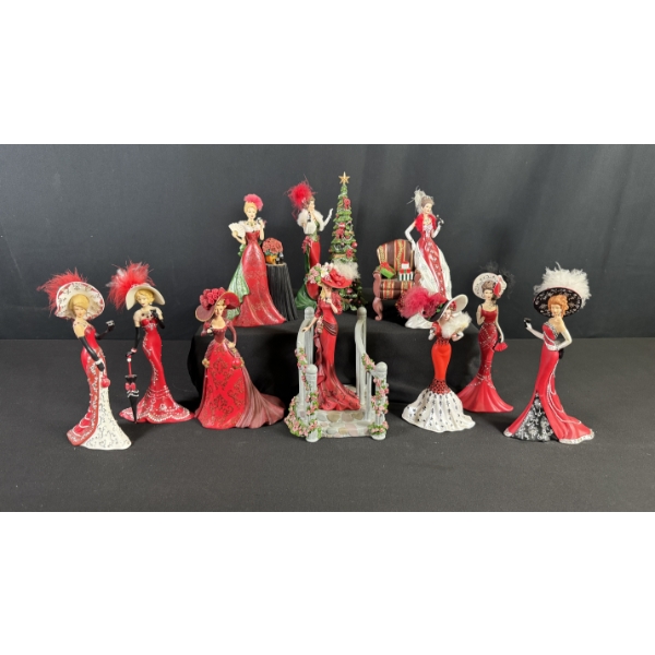 THE HAMILTON COLLECTION "CRYSTAL BEAUTIES OF COCA-COLA" FIGURINES COMPLETE SET W/ COA