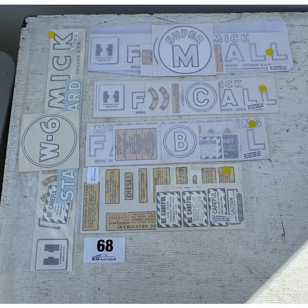 MCCORMICK-DEERING FARMALL DECALS