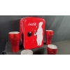 Image 3 : COCA-COLA POAR BEAR MINI FRIDGE & RED ALUMINUM CUPS