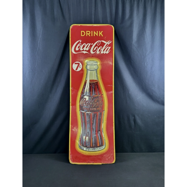 VINTAGE COCA-COLA METAL ADVERTISING SIGN 53  X 17 