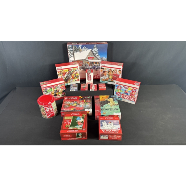 VARIOUS COCA-COLA PUZZLES & PLAYING CARDS
