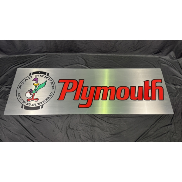 HUGE PLYMOUTH ROADRUNNER SUPERBIRD (RED) SIGN 6ft x 2ft