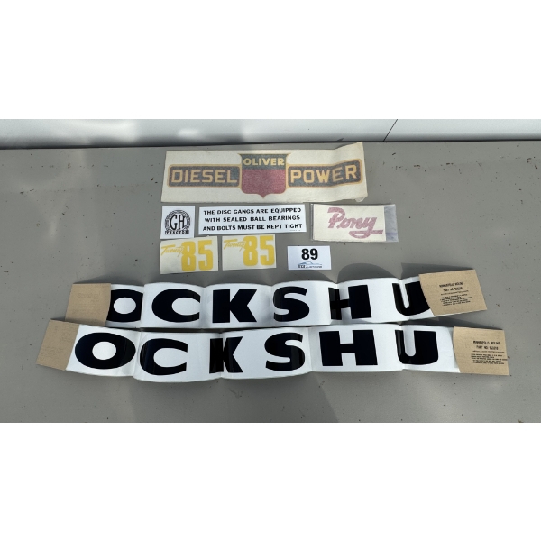 COCKSHUTT LETTERING, OLIVER DIESEL POWER & PONY DECALS