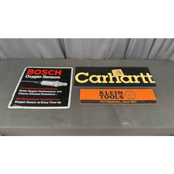 3 METAL SIGNS INCUDES KLEIN TOOLS 18" X 18"