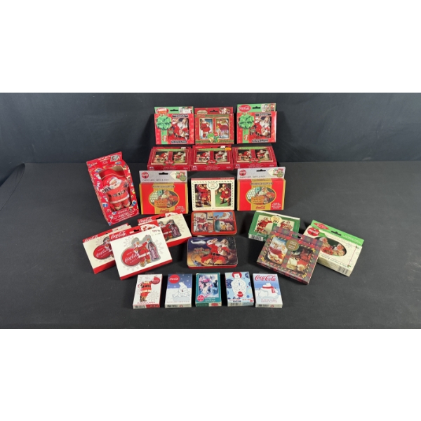 LARGE COLLECTION OF CHRISTMAS COCA-COLA PLAYING CARDS