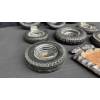 Image 2 : VINTAGE TIRE ASHTRAYS W/ GLASS INSERTS & ARROWHEAD ASHTRAY