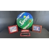 Image 2 : LARGE DOUBLE-SIDED COKE/SPRITE SIGN 28" DIAMETER, FRAMED PRINTS & LICENSE PLATE W/ COVER