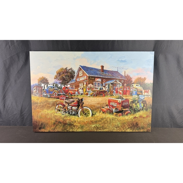 DALE KLEE AUTOMOTIVE & GAS STATION CANVAS PRINT 24" X 36"