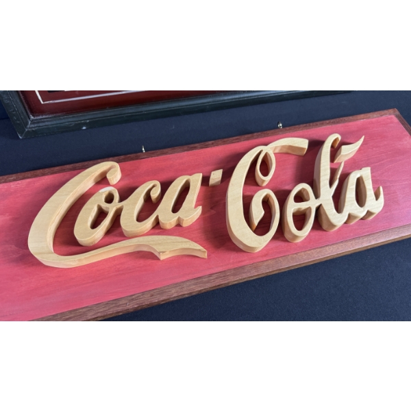 PAIR OF WOODEN COKE SIGNS 2FT X 16"