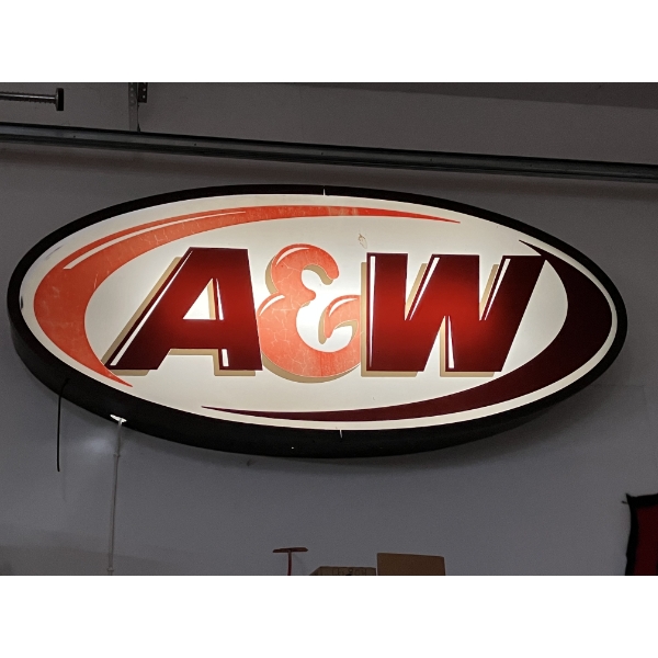 VINTAGE A&W SIGN 7FT X 3FT