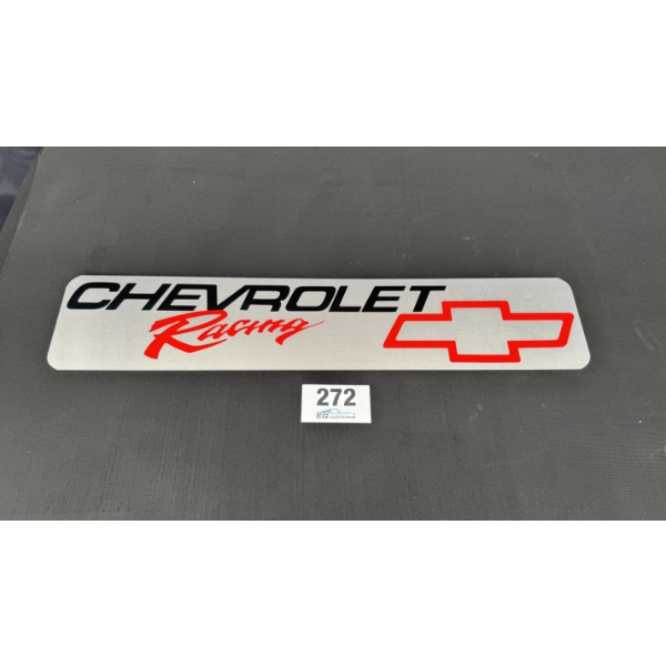 NO RESERVE CHEVROLET RACING SIGN 28" X 6"
