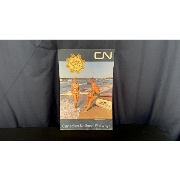 CN RAILWAY POSTER BOARD 29" x 13"