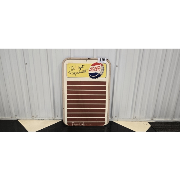 NO RESERVE PEPSI COLA THE LIGHT REFRESHEMENT SIGN