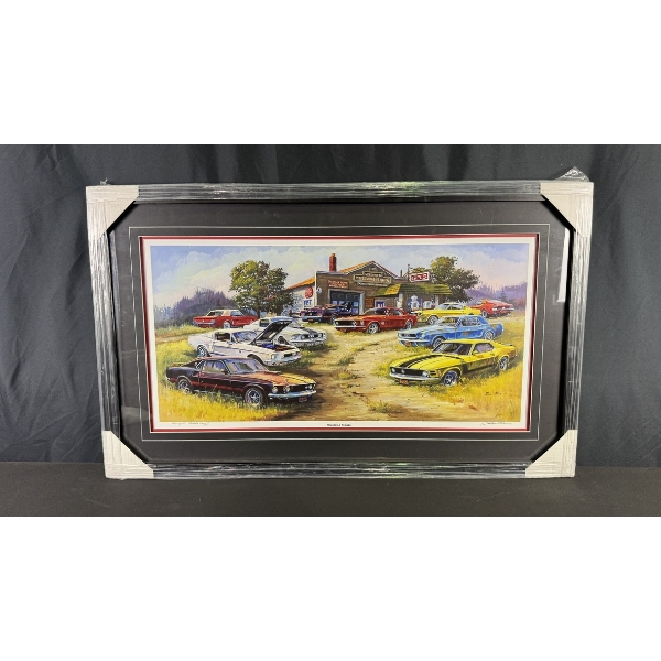 DALE KLEE "MUSTANG MANIA" ARTIST'S PROOF LIMITED EDITION FRAMED PRINT (4/50) 23.5" X 39"