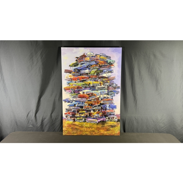 DALE KLEE STACKED CLASSIC CARS CANVAS PRINT 24" X 36"