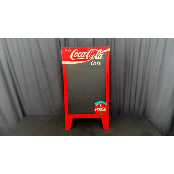 FREE STANDING COCA-COLA CHALKBOARD SIGN 39" TALL 22" WIDE