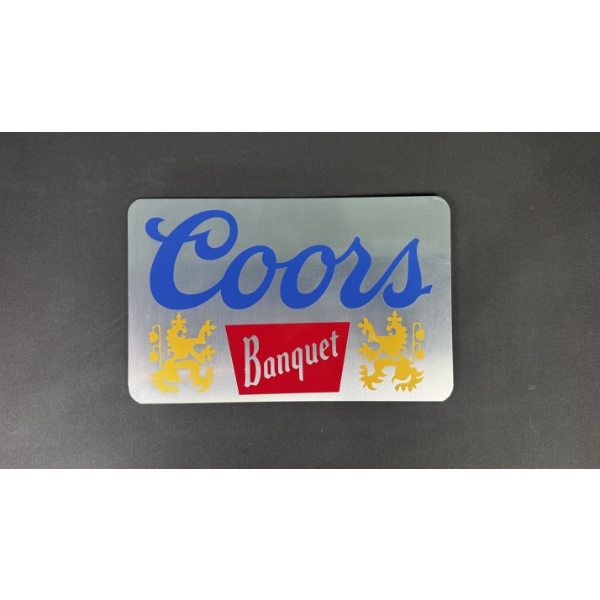 COORS BANQUET (SILVER) SIGN 19" x 12"