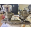 Image 3 : Offenhauser Chevy 6 cylinder aluminum intake manifold with 2 carbs and chrome air cleaner