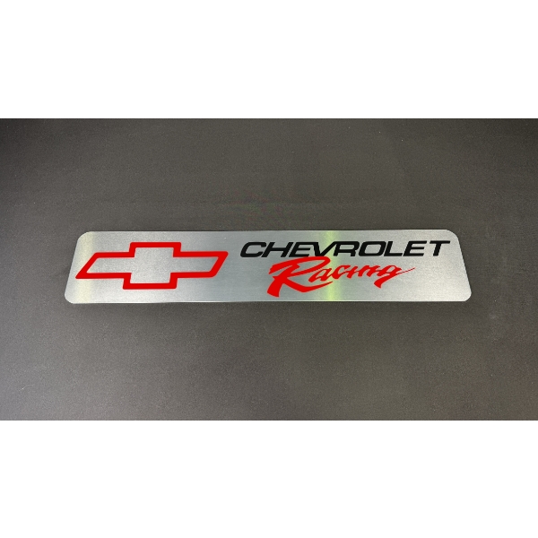 CHEVROLET RACING (SILVER) SIGN 28" x 6"