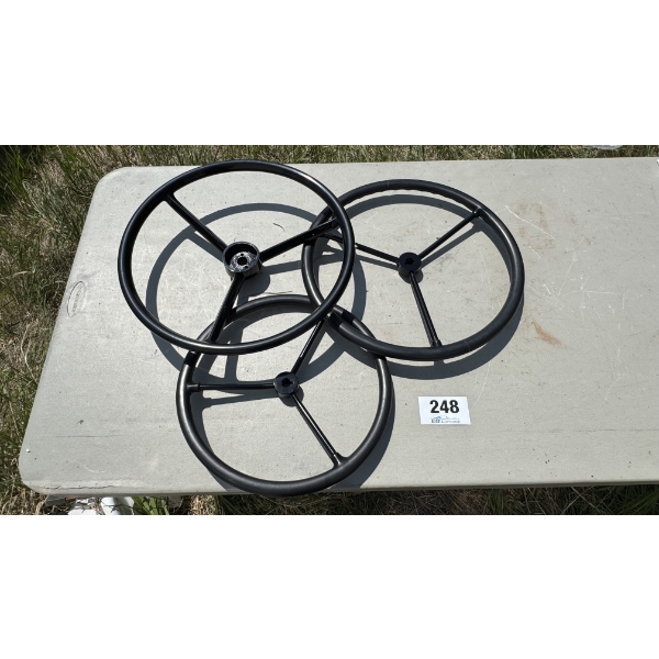 ASSORTED VINTAGE TRACTOR STEERING WHEELS
