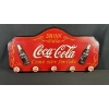 Image 1 : VINTAGE COCA-COLA WOODEN WALL PLAQUE W/ BOTTLECAP HOOKS 31" X 16"
