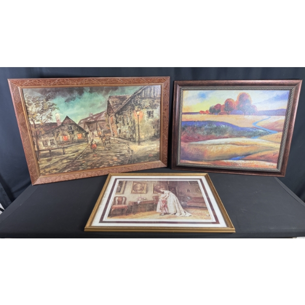 3 VINTAGE FRAMED PRINTS