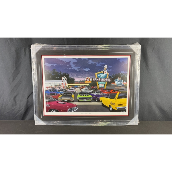 DAVE SNYDER "EATING AND SLEEPING MOPAR" LIMITED EDITION FRAMED PRINT (355/500) 25" X 33"