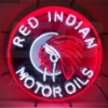 Image 1 : NO RESERVE RED INDIAN MOTOR OILS NEON SIGN