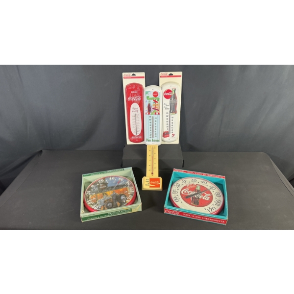 INDOOR/OUTDOOR STYLE COCA-COLA THERMOMETERS