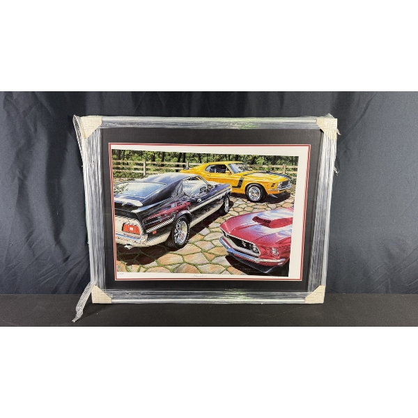 MICHAEL IRVINE "THOROUGHBREDS" LIMITED EDITION FRAMED PRINT (395/429) 22" X 28"