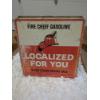 Image 2 : NO RESERVE FIRE CHIEF DOUBLE SIDED PAINTED METAL GAS PUMP TOPPER