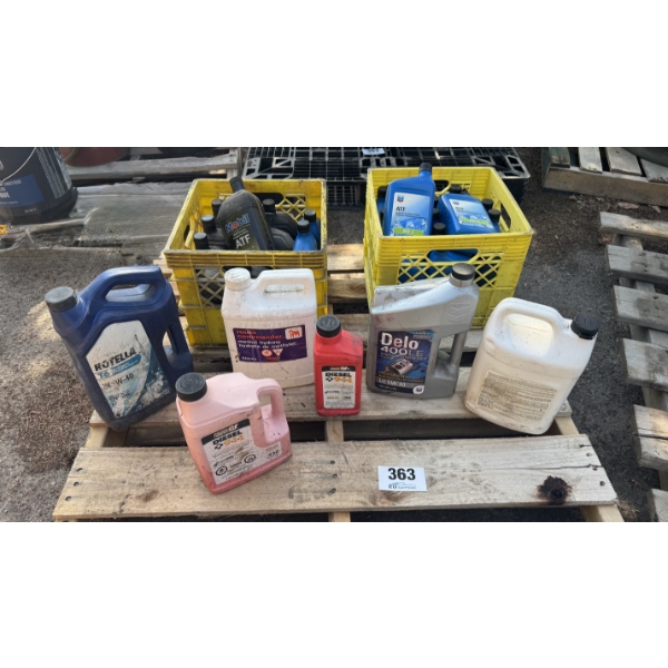 MIXED LOT OF ENGINE OILS & FLUIDS