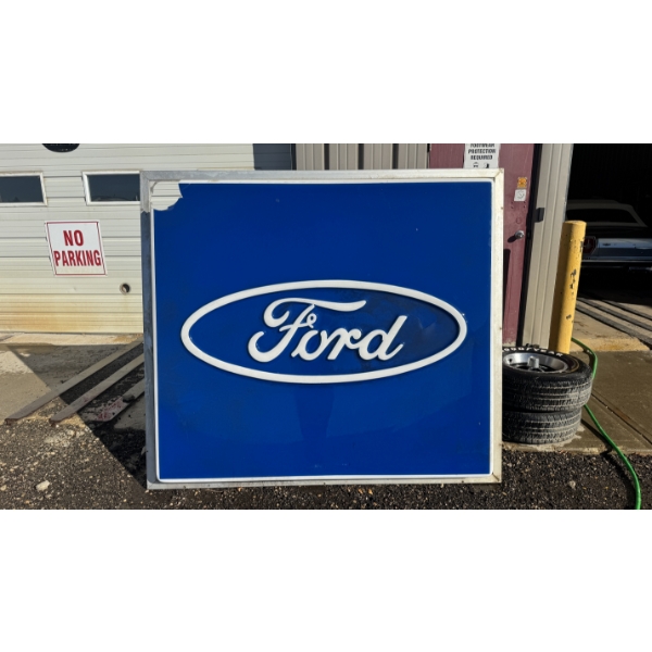 LARGE VINTAGE FORD DEALERSHIP SIGN
