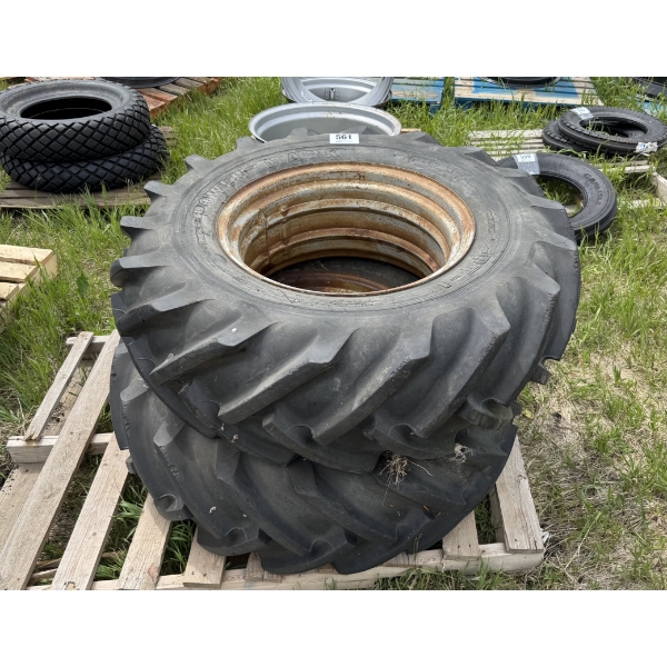 PAIR OF 14.9-24 TRACTOR TIRES ON RIMS