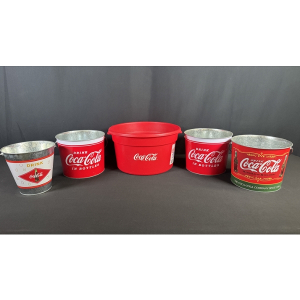 VARIOUS SIZED COCA-COLA ICE BUCKETS