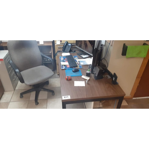 Wood & Metal Office Desk with Chair *Computer NOT included*
