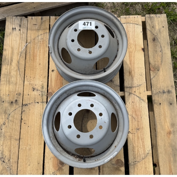 PAIR OF 8-LUG STEEL DUALLY RIMS