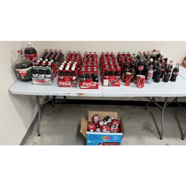 COCA-COLA BOTTLED BEVERAGE COLLECTION FEATURING VINTAGE SYRUP JUG