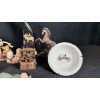 Image 4 : ASSORTED COLLECTIBLES (CERAMIC CLOCK, CARVED HORNS, CHERUBS)