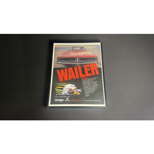 DODGE CHARGE R/T "WAILER" FRAMED POSTER 18" x 13.5"