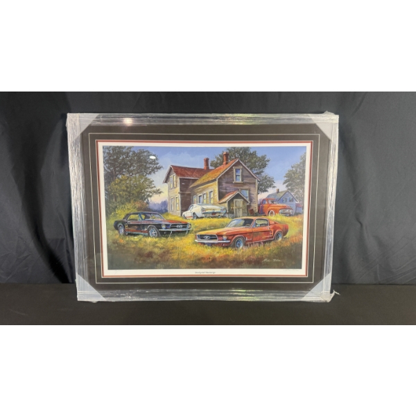 DALE KLEE "BACKYARD MUSTANGS" LIMITED EDITION FRAMED PRINT (53/450) 22.5" X 31"