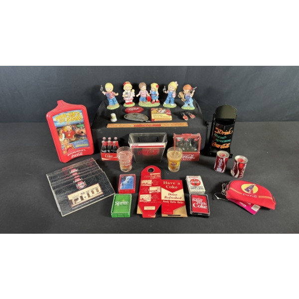 VARIOUS NOVELTY COCA-COLA ITEMS FEATURING "YOUR KIDS THE STAR" FIGURINE SET