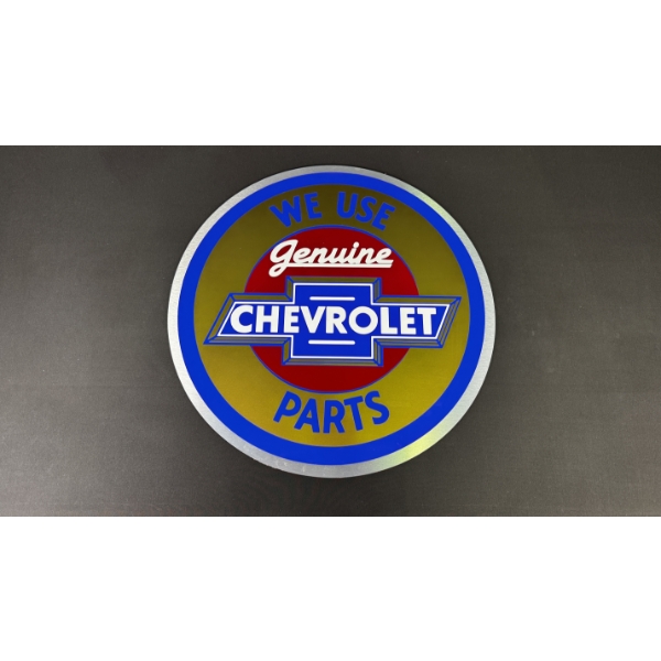 GENUINE CHEVROLET PARTS (BLUE) SIGN 23" DIAMETER