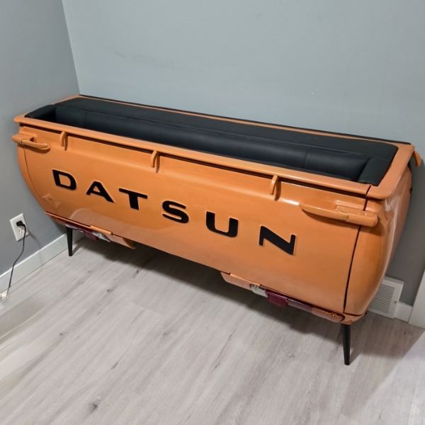 CUSTOM DATSUN PICKUP TAILGATE BENCH WITH LED LIGHTING NO RESERVE