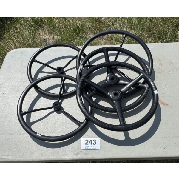 ASSORTED VINTAGE TRACTOR STEERING WHEELS