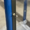 Image 3 : BLUE METAL AND GLASS DISPLAY STAND WITH LOCKING DOOR & KEY