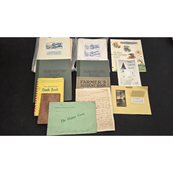 VINTAGE FARM JOURNALS,  1920 CALENDAR, 1953 RECIPES BOOK