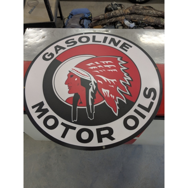 NO RESERVE MOHAWK GASOLINE AND MOTOR OILS METAL SIGN