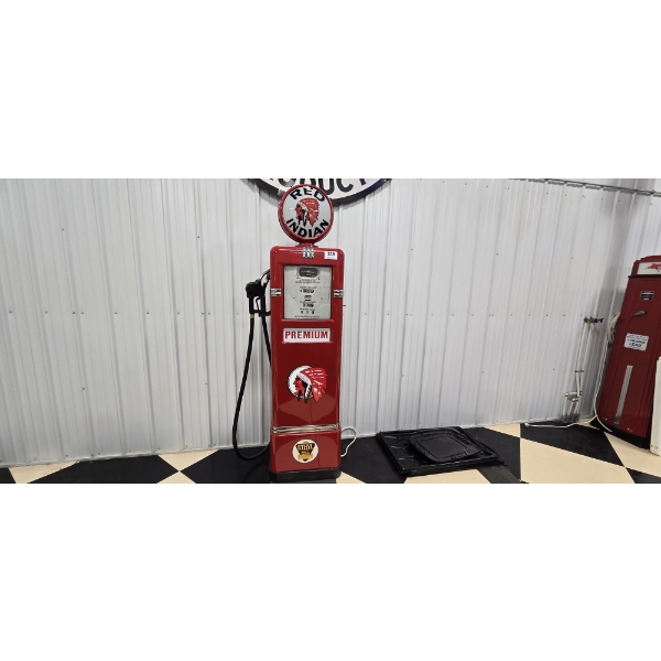 NO RESERVE RED INDIAN GAS PUMP
